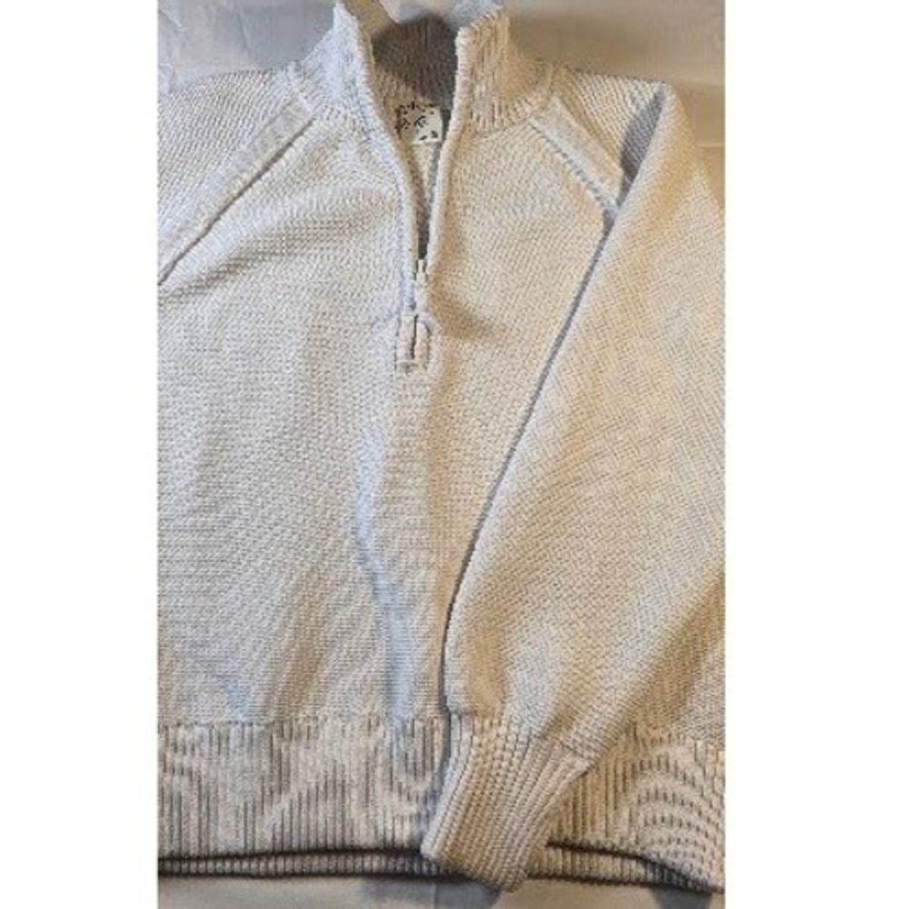 Offline by Aerie Womens White Quarter Zip Textured Knit Sweater Size Small